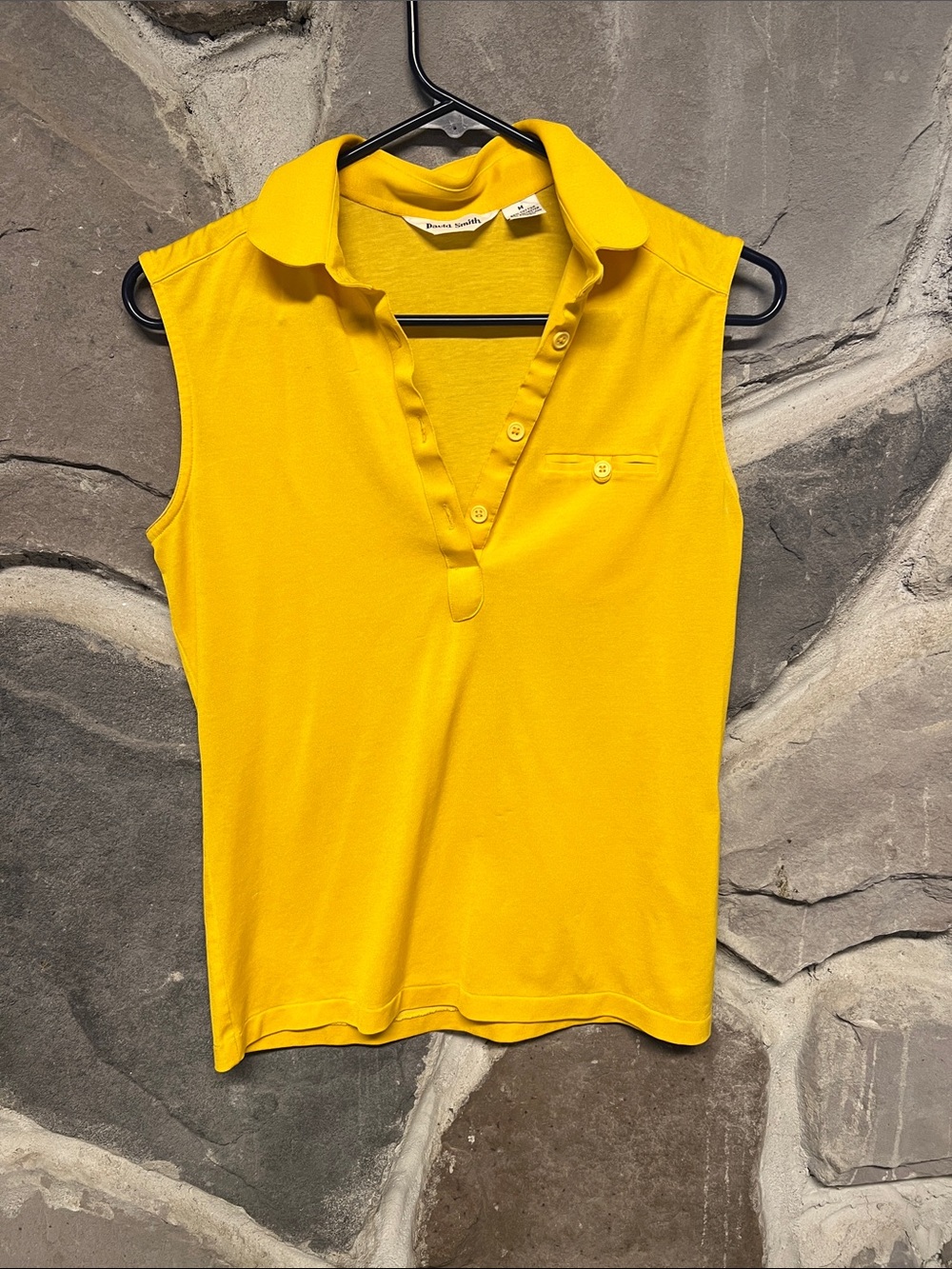 Banana Republic Bright Yellow Sleeveless Polo Tank